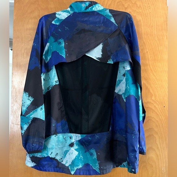 NWT LuLaRoe Determined Athletic Zip Jacket Medium Black Blue Hi-Low Vent - Picture 6 of 6